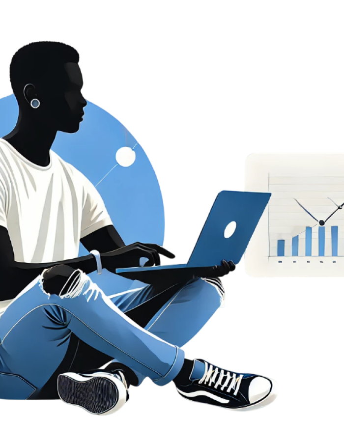 DALL·E 2024-11-19 15.11.07 – A Black man seated cross-legged on the left side of the image, holding a laptop on his lap, dressed casually in a white t-shirt and ripped jeans. The -Photoroom DALL·E 2024-11-19 15.11.07 - A Black man seated cross-legged on the left side of the image, holding a laptop on his lap, dressed casually in a white t-shirt and ripped jeans. The -Photoroom
